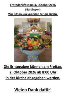 Erntedank Spenden 2026