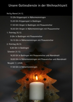 Gottesdienste an den Feiertagen